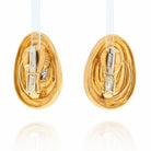 David Webb Platinum & 18K Yellow Gold Textured Gold And Diamond Earrings - The Back Vault