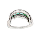 Platinum Deco Diamond And Emerald Ring Ring - The Back Vault