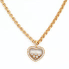 Chopard 18K Yellow Gold 5 Floating Diamond Heart Necklace - The Back Vault