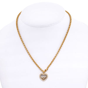 Chopard 18K Yellow Gold 5 Happy Diamond Heart Necklace