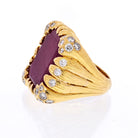 David Webb 18K Yellow Gold 1960's Ruby Diamond Vintage Ring - The Back Vault