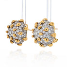 David Webb Platinum & 18K Yellow Gold 16 Carats Diamond Dome Clip Earrings - The Back Vault