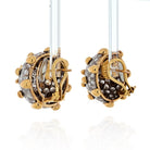 David Webb Platinum & 18K Yellow Gold 16 Carats Diamond Dome Clip Earrings - The Back Vault