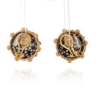 David Webb Platinum & 18K Yellow Gold 16 Carats Diamond Dome Clip Earrings - The Back Vault