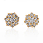 David Webb Platinum & 18K Yellow Gold 16 Carats Diamond Dome Clip Earrings - The Back Vault