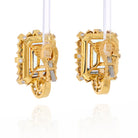 David Webb 18K Yellow Gold Diamond & Aquamarine Square Shaped Earrings - The Back Vault