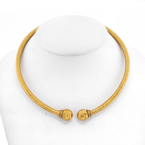 Lalaounis 18K Yellow Gold Textured Collar Torque Necklace