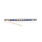 Platinum & 18K Yellow Gold Old Mine And Vintage Sapphire Diamond Bar Brooch - The Back Vault