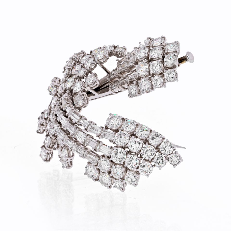 Platinum 8.00 Carat Diamond Spray Brooch - The Back Vault