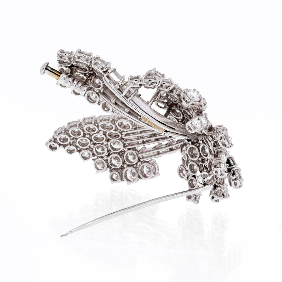 Platinum 8.00 Carat Diamond Spray Brooch - The Back Vault