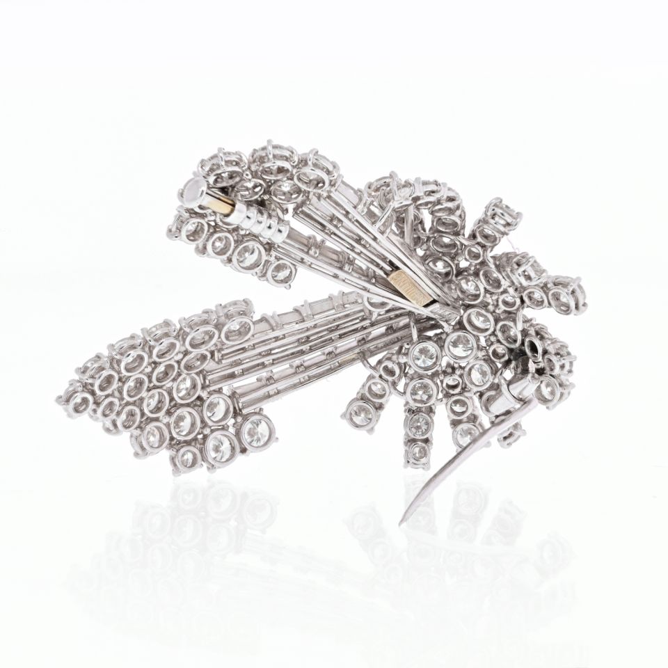 Platinum 8.00 Carat Diamond Spray Brooch - The Back Vault