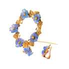 Buccellati 18K Yellow Gold Round Wreath Brooch And Flower Earrings Set - The Back Vault