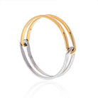 Cartier 18K Two Tone Interlocking Bangle Slip On Bracelet - The Back Vault