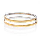 Cartier 18K Two Tone Interlocking Bangle Slip On Bracelet - The Back Vault