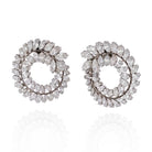 Platinum 30 Carat Marquise Diamond Swirl Earrings - The Back Vault