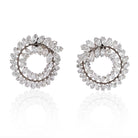 Platinum 30 Carat Marquise Diamond Swirl Earrings - The Back Vault