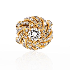 Sterle Paris 18K Yellow Gold 7.00ct Floral Diamond Ring