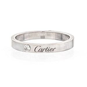 Cartier Platinum C De Cartier Single Diamond Size 59 Wedding Ring