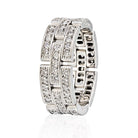 Cartier 18K White Gold Maillon Panthere Three Diamond Row Ring - The Back Vault