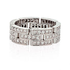 Cartier 18K White Gold Maillon Panthere Three Diamond Row Ring - The Back Vault