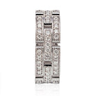 Cartier 18K White Gold Maillon Panthere Three Diamond Row Ring - The Back Vault