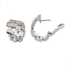 Cartier 18K White Gold Maillon Diamond Huggie Earrings - The Back Vault