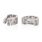 Cartier 18K White Gold Maillon Diamond Huggie Earrings - The Back Vault