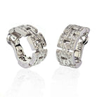 Cartier 18K White Gold Maillon Diamond Huggie Earrings - The Back Vault