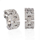 Cartier 18K White Gold Maillon Diamond Huggie Earrings - The Back Vault