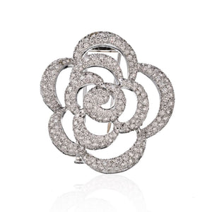 Van Cleef & Arpels 18K White Gold Diamond Orchid 5.00cts Brooch