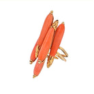 Sterle 18K Yellow Gold Elongated Multi Coral Estate Ring - The Back Vault