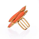 Sterle 18K Yellow Gold Elongated Multi Coral Estate Ring - The Back Vault