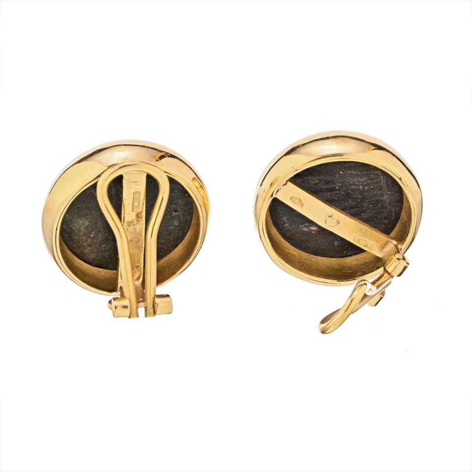 18K Yellow Gold Vintage Monet Earrings - The Back Vault