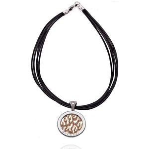 Bvlgari Diamond Tondo Fire Flame On A Black Cord Necklace