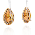 David Webb 18K Yellow Gold Carvd Coral Diamond Pear Drop Clip Earrings - The Back Vault