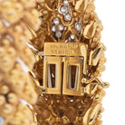 David Webb Platinum & 18K Yellow Gold Warty Textured Diamond Sections Wide Bracelet - The Back Vault