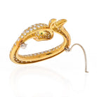 Estate 18K Yellow Gold 8 Carat Pave Set Diamond Koi Fish Brooch - The Back Vault