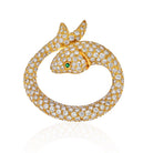 Estate 18K Yellow Gold 8 Carat Pave Set Diamond Koi Fish Brooch - The Back Vault