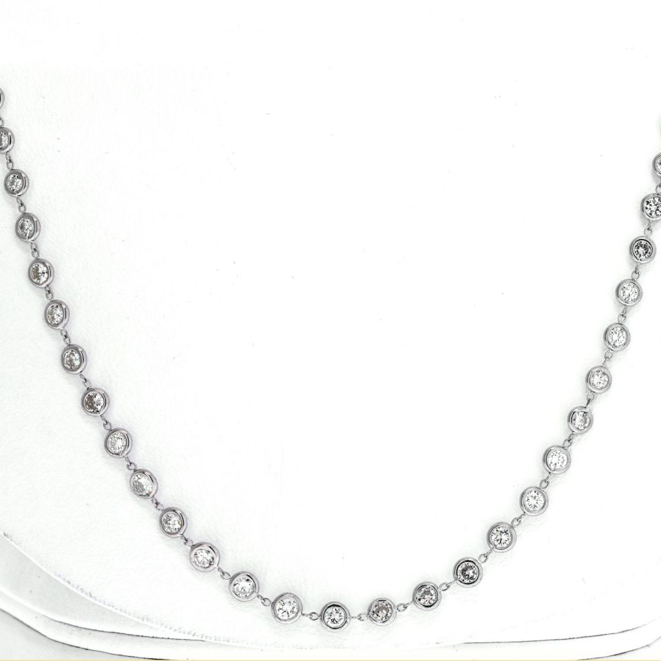 Platinum 7.76 Carat Diamond by the Yard Necklace - The Back Vault