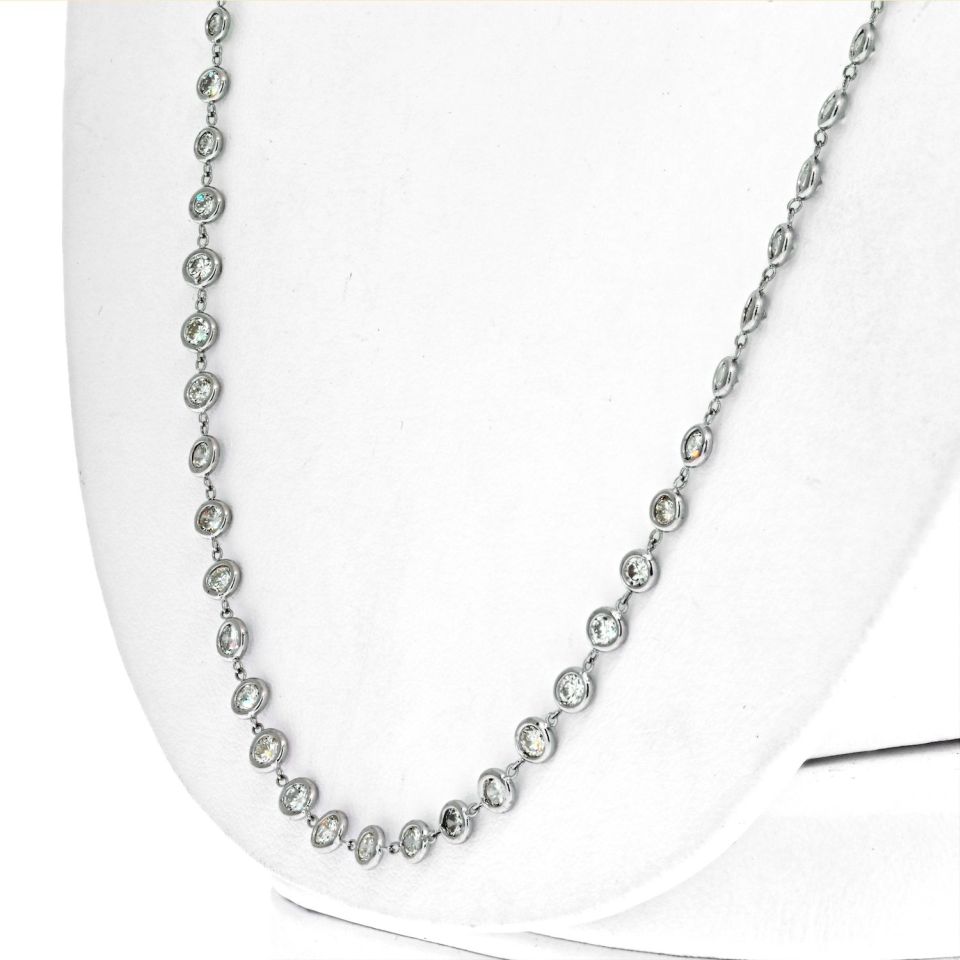 Platinum 7.76 Carat Diamond by the Yard Necklace - The Back Vault