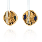 David Webb Platinum & 18K Yellow Gold Azurmalachite Earrings - The Back Vault