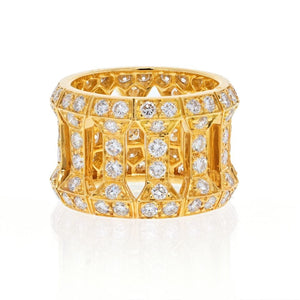 Cartier 18K Yellow Gold Diamond Pillar Ring