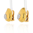 David Webb Platinum & 18K Yellow Gold Paisley Diamond Earrings - The Back Vault