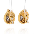 David Webb Platinum & 18K Yellow Gold Paisley Diamond Earrings - The Back Vault