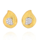 David Webb Platinum & 18K Yellow Gold Paisley Diamond Earrings - The Back Vault