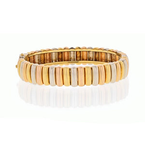 Van Cleef & Arpels 18K Yellow Gold Tri color Gold Bangle Bracelet