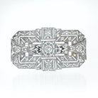 18K White Gold Open Work 1.25 Carat Diamond Brooch - The Back Vault