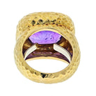 David Webb Platinum & 18K Yellow Gold Bezel Set Purple Amethyst Ring - The Back Vault