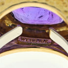 David Webb Platinum & 18K Yellow Gold Bezel Set Purple Amethyst Ring - The Back Vault