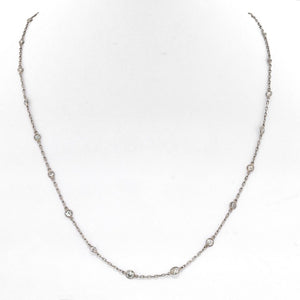 Platinum 3.42cts Diamonds by the Yard Necklace